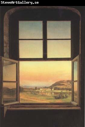 Johan Christian Dahl Window with a view of Pillnitz Castle (mk10)